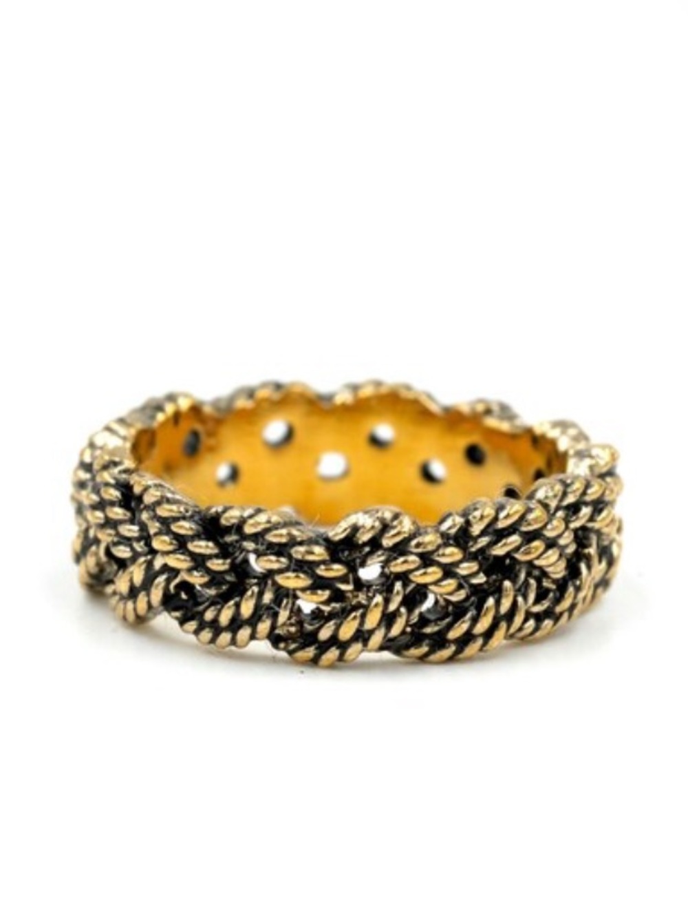 Vintage Avon Braided Twist Statement Ring - Gold